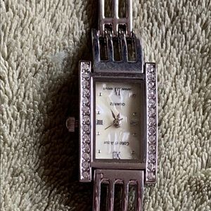 Silver tone watch
